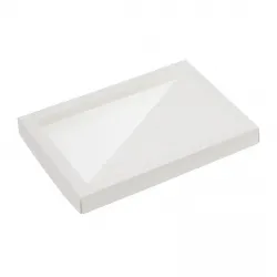24 Choc Shiny White Folding Lid with Triangular Window